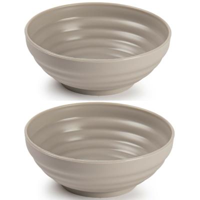 Plasticforte Kommetjes / schaaltjes - 4x - dessert en ontbijt - kunststof - D13x5 cm - taupe beige