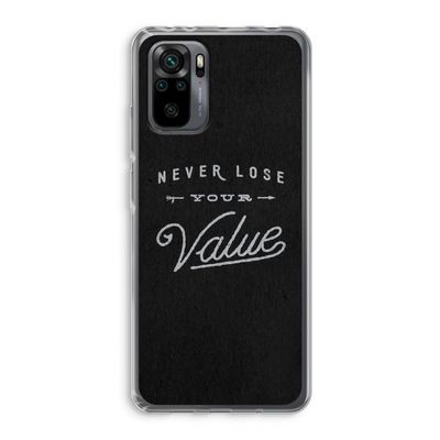 Never lose your value: Xiaomi Redmi Note 10 Pro Transparant Hoesje