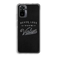 Never lose your value: Xiaomi Redmi Note 10 Pro Transparant Hoesje