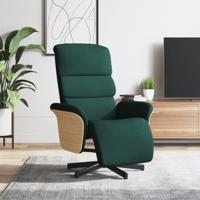 Fauteuil verstelbaar met voetensteun stof donkergroen Fauteuil verstelbaar met voetensteun stof donkergroen