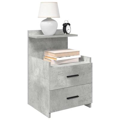 Nachtkastjes 2 st met 2 lades 40x36,5x62 cm betongrijs
