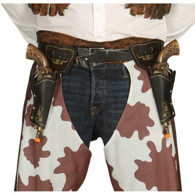 Cowboy pistolen set - Dubbele revolver holsters inclusief pistolen - 29 cm - volwassenen