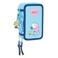 Schooletui met Accessoires Snoopy Love Blauw 12,5 x 19,5 x 5,5 cm 37 Onderdelen