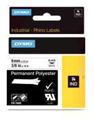 Labeltape Dymo Rhino 18482 polyester 9mmx5.5m zwart op wit