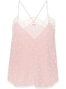 Zadig&Voltaire haut Christy à logo en jacquard - Rose