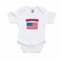USA romper met vlag Amerika wit voor babys - thumbnail