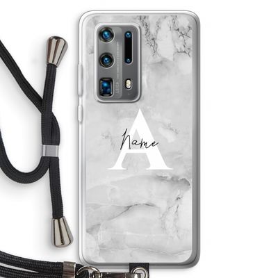 Ivory Marble: Huawei P40 Pro Plus Transparant Hoesje met koord