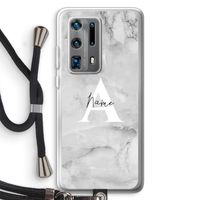 Ivory Marble: Huawei P40 Pro Plus Transparant Hoesje met koord