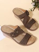 Hol Driedimensionaal Bloemen Comfortabel Casual Slippers - thumbnail