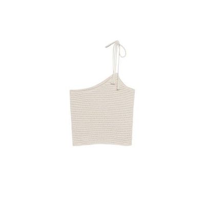 Mango off shoulder top beige