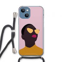 Yellow glasses: iPhone 13 mini Transparant Hoesje met koord