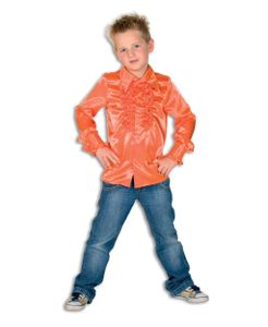 Kinder Ruche Blouse Oranje