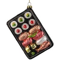 Ornament kerstbal sushi doos glas mengsel 12.7 cm - Hd collection