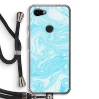 Waterverf blauw: Pixel 3a Transparant Hoesje met koord