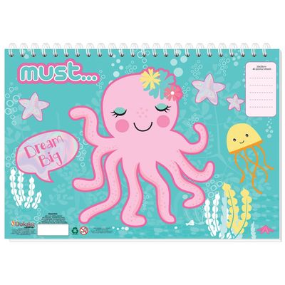 Must Sticker- En Kleurboek Inktvis 33 Cm Papier Roze 40 Pagina's Must Sticker- En Kleurboek Inktvis 33 Cm Papier Roze 40 Pagina's