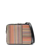 Paul Smith Signature Stripe leather crossbody bag - Noir