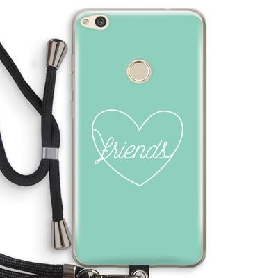 Friends heart pastel: Huawei Ascend P8 Lite (2017) Transparant Hoesje met koord
