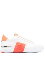 Philipp Plein baskets en cuir à patch logo - Blanc - thumbnail