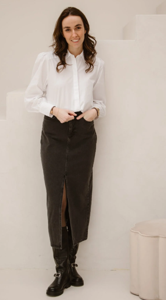 Neo Noir Milda C Poplin Shirt White