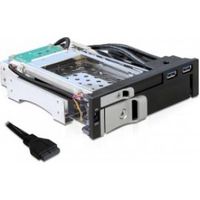 Delock 47209 5,25 mobiel rack voor 1 x 2,5 + 1 x 3,5 SATA HDD + 2 x USB 3.0-poorten