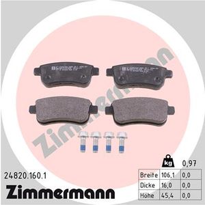 Remblokkenset, schijfrem ZIMMERMANN, u.a. für Renault