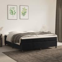 Boxspring met matras fluweel zwart 180x200 cm