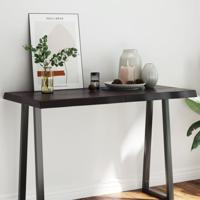 Tafelblad natuurlijke rand 120x60x(2-6)cm eikenhout donkerbruin