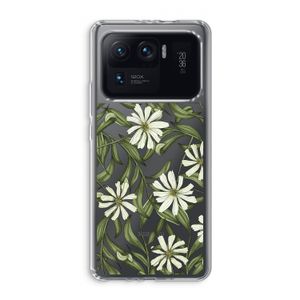 Wit bloemenpatroon: Xiaomi Mi 11 Ultra Transparant Hoesje