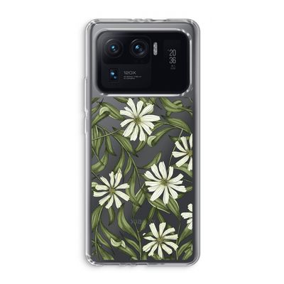 Wit bloemenpatroon: Xiaomi Mi 11 Ultra Transparant Hoesje