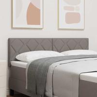 Hoofdbord met LED -striplichten Verstelbaar Taupe 144 cm Stof