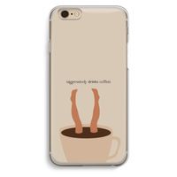 Aggressively drinks coffee: iPhone 6 / 6S Transparant Hoesje