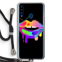 Lip Palette: Samsung Galaxy A20s Transparant Hoesje met koord