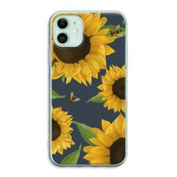 Sunflower and bees: iPhone 11 Transparant Hoesje