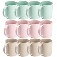 PlasticForte Bekers - 36x stuks - kunststof - gekleurd - 350 ml - onbreekbare mokken