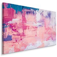 Schilderij - Kleurrijk Abstract, Roze en Rood, Premium Print - thumbnail