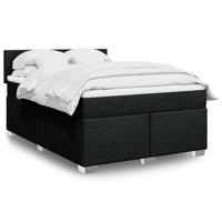 Boxspring met matras stof zwart 140x190 cm