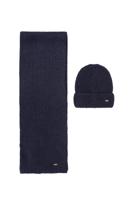 NoBell winter sjaal + muts set meisjes - navy blauw - Ronja - gebreid