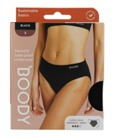 Boody Menstruatieondergoed Bikinislip Zwart Normaal/Hevig Maat S
