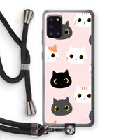 Katten: Samsung Galaxy A31 Transparant Hoesje met koord