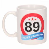Verjaardag 89 jaar verkeersbord mok / beker   -