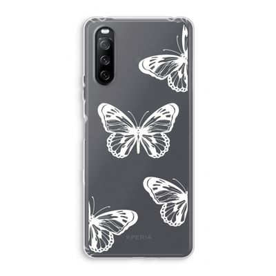 White butterfly: Sony Xperia 10 III Transparant Hoesje
