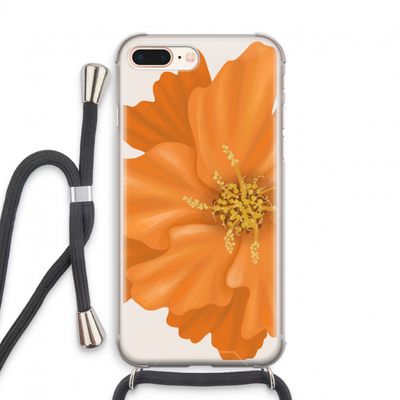 Orange Ellila flower: iPhone 8 Plus Transparant Hoesje met koord