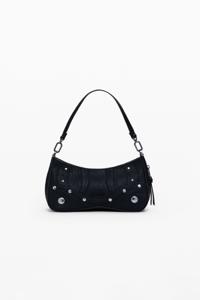 Kleine geborduurde tas met studs - BLACK - U