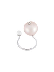 Delfina Delettrez bague "Pearl Piercing" en or 18ct, perle et diamant - Métallisé