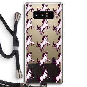 Musketon Unicorn: Samsung Galaxy Note 8 Transparant Hoesje met koord