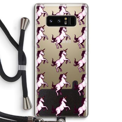 Musketon Unicorn: Samsung Galaxy Note 8 Transparant Hoesje met koord