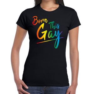 Born this Gay pride t-shirt zwart voor dames