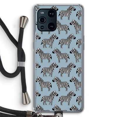 Zebra: Oppo Find X3 Transparant Hoesje met koord