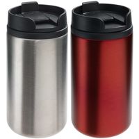 Set van 2x Thermosbekers/warmhoudbekers blauw en rood 290 ml