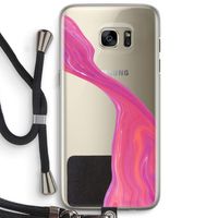 Paarse stroom: Samsung Galaxy S7 Edge Transparant Hoesje met koord